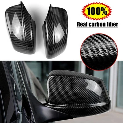 Car Side Rearview Mirror Cover Caps For BMW 5 Series 2011-2013 Real Carbon Fiber Foto 1 de 4