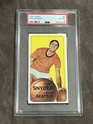 1970 Topps Tall Boy Dick Snyder #64 PSA 6 EX-MT Seattle SuperSonics Vintage! - Image 1 of 2