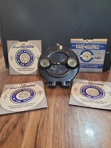 Vintage RARO Sawyer's Black View-Master con scatola con 4 dischi, istruzioni - Foto 1 di 13