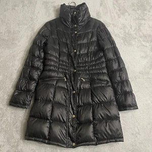 Michael Kors Puffer Jacket Women’s Medium Black Gold Packable Down Fill Coat - Picture 1 of 12