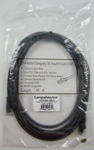 NEU! Umfassendes CAT5-350-10BLK 10 Fuß Cat5e Schwarz Snagless Patch Ethernet Kabel - Bild 1 von 5