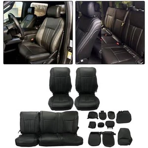 For 2017-22 Ford F250 Super Duty XLT Super Cab Full Seat Cover Replacement Black - Picture 1 of 16