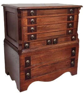 Silverware CHEST, Collectors CABINET, Spool Jewelry, Renaissance Victorian, 32"t - Picture 1 of 22