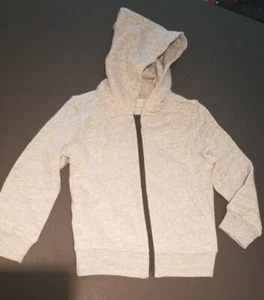 NWT Everlane Kids Zippered Sweatshirt w Hoodie size 5T Gray Beige color - Picture 1 of 5