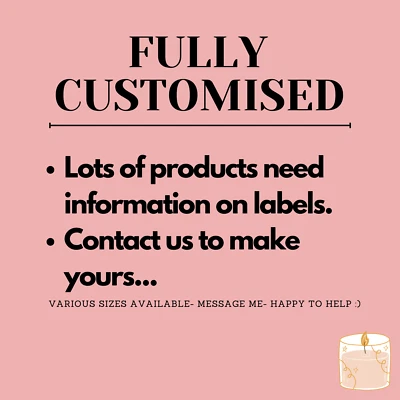 CUSTOMISED-CLP -Personalised WAX CANDLE SOAP BATH safety warning stickers labels - Image 1 of 4