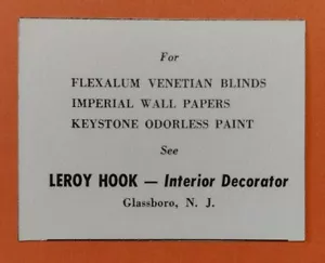 1953 Leroy Haken Innenarchitekt Werbung Glassboro, New Jersey - Bild 1 von 1