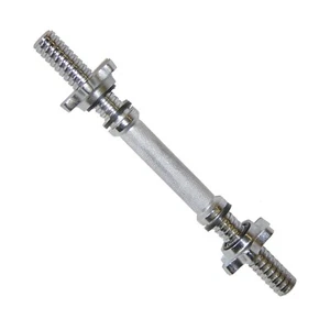Fitness Equipment Barbell Regular Dumbbell Handles 14" Single, Silver - Picture 1 of 10