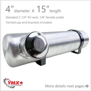 4x15 End Fill Round Spun Lightweight Aluminum Gas Fuel Auxiliary Tour Tank - Picture 1 of 4