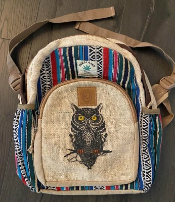 Hemp Backpack  | Eco Friendly | Boho | Handmade | Unisex | Kay Jay Made in Nepal - Image 1 of 4