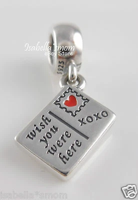 WISH YOU WERE HERE Original POSTAL Vacaciones Pandora Cuelga/Dije 791711ENMX NUEVO Foto 1 de 3