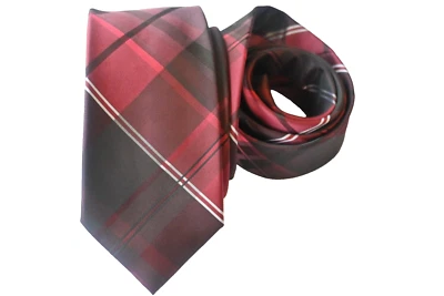 EXPRESS MEN'S TIE RED/GEOMETRIC Width: 2.75" Length: 58" POLYESTER - Image 1 of 3