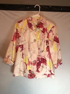 Women’s Christopher & Banks Floral Jacket/ Blouse Size Medium  - Picture 1 of 9