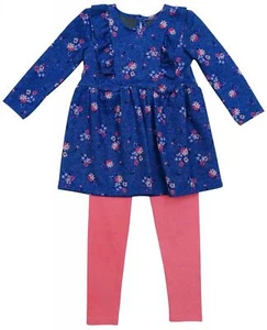 Girls Top Leggings Outift Denim Look Tunic Dress Set 6 Months to 4 Years - Picture 1 of 2