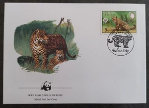 1983 Belize World Wildlife Fund FDC ties 5c Stamp cd Belize City - Picture 1 of 2