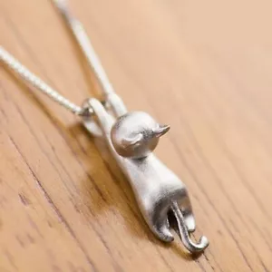 925 Sterling Silver Lovely Cat Necklace Stud Earrings Women jewellery Gift - Picture 1 of 13
