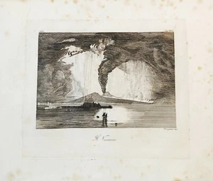 1843 GRAVUR DER VESUV NEAPEL - Bild 1 von 1