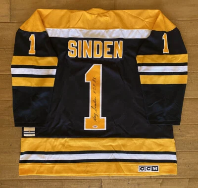 Harry Sinden SIGNED Boston Bruins Vintage Jersey NWT PSA/DNA AUTOGRAPHED Coach - Image 1 of 4