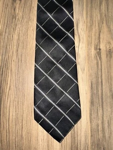 DKNY Mens Neck Tie Black 100% Silk (WPL 2831) - Picture 1 of 6