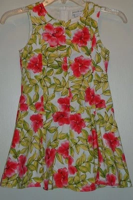 Maggie & Zoe Pink Floral Sleeveless Lined Cotton Spring Dress 8 Panel Skirt 6X - Image 1 of 3