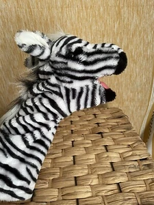 Plush Zebra Head Stage Puppet 13” NWT New - Compare to Folkmanis - Picture 1 of 6