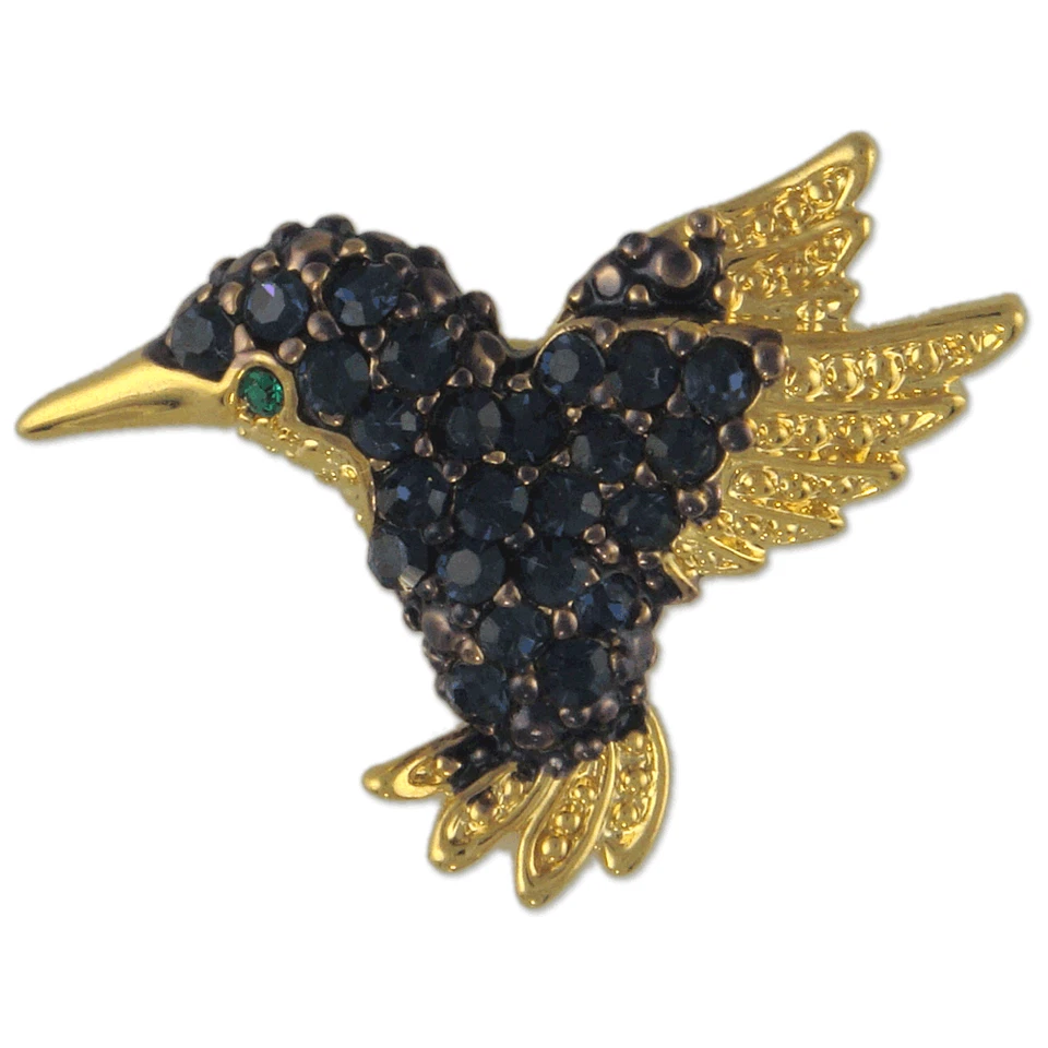 NUEVO BROCHE BROCHE CRISTAL ESTRÁS COLIBRÍ PÁJARO HECHO CON ELEMENTOS SWAROVSKI Foto 1 de 1