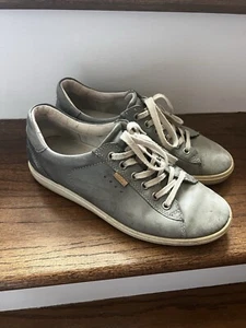 Sneaker donna ECCO US 8 EU 39 in morbida pelle blu chiaro scarpe stringate comode - Foto 1 di 5