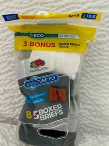 Fruit of the Loom Boys Tagless Boxer Briefs Size L 14-16 Cool Zone Fly 8 Pack* - Picture 1 of 6