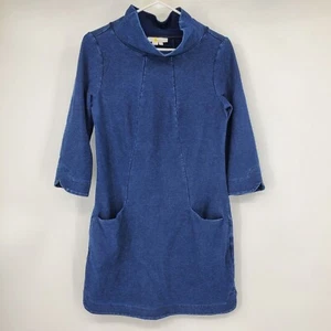 Boden Alexandra Ottoman Denim Stretch 3/4 Sleeve Blue Women's Tunic Dress 4R - Picture 1 of 10