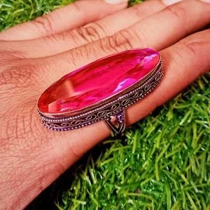 Rubilite Ring 925 Sterling Silver Ring Handmade Gemstone Ring Women's Ring - Picture 1 of 3