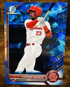 2022 Bowman Chrome Sapphire Edition #BCP-221 Jordan Walker Prospects - Picture 1 of 8