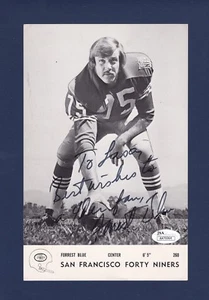 Postal de fútbol americano Forrest Blue firmada de los 49er tamaño gigante autenticada por Jsa - Imagen 1 de 2