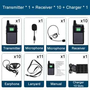 Wireless Whisper Tour Simultaneous Interpretation Conference/Guide 3000MAh Lot - Picture 1 of 39