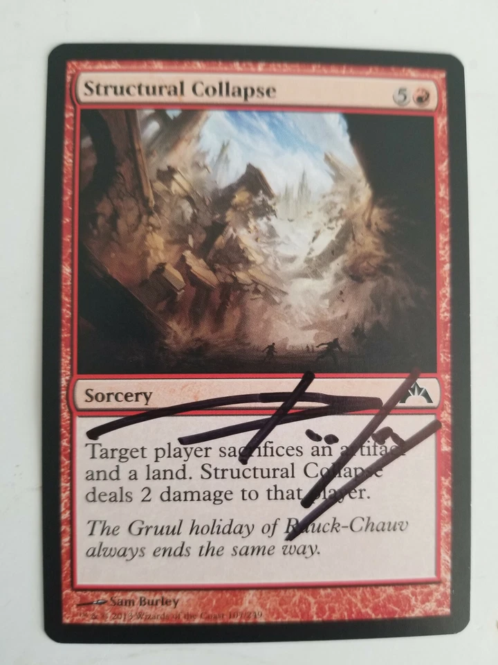 Structual Collapse Gatecrash  ARTIST PROOF #4/50 Signed by Sam Burley MTG - Image 1 of 1