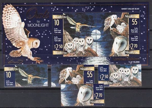 NIUAFO'OU 2000 AVES Búhos Minishoja + Juego, MNH - Imagen 1 de 1
