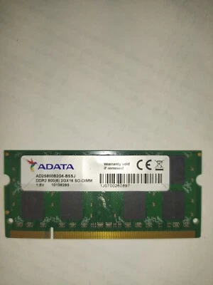 ADATA  AD2S800B2G6  2Gb 800Mhz  PC2-6400  DDR2  SODIMM  200 pin - Image 1 of 2