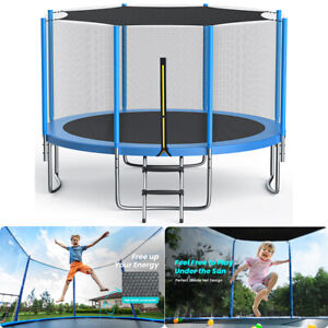 12FT Trampoline for Kids and Adults w/Safety Enclosure & Ladder Outdoor Backyard