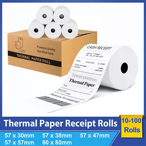 80 x 80mm, 57 x 38mm Thermal Paper EFTPOS Credit Card Cash Register Receipt - Picture 1 of 15