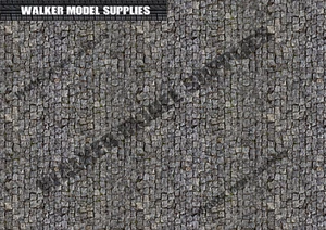 1:35 scale (3xA4) Cobblestone road - Peel and Apply decal /model car, Design 1 - Picture 1 of 1