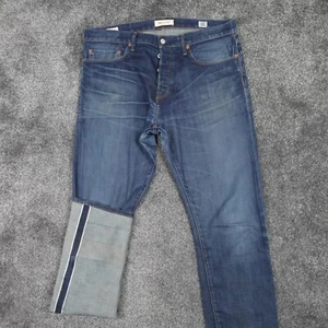 GAP Jeans Selvedge 34 34x34 blau weiß Eiche Denim Slim Fit Stonewashed W38 L38 - Bild 1 von 22