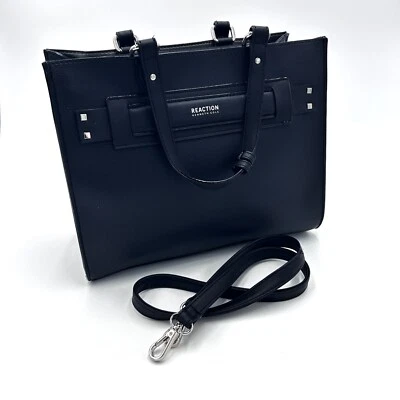 Black Reaction Kenneth Cole Satchel Bag w/Dual Top Handles & Shoulder Strap - Image 1 of 4