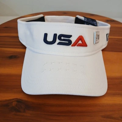 Visera Ryder Cup Blanca Ajustable EE. UU. New Era Bethpage Negra 2025 Golf Con Pin Foto 1 de 4