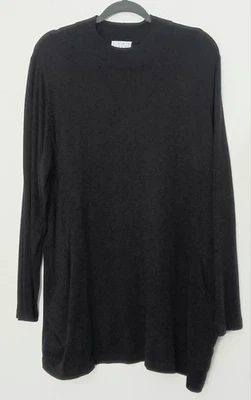 Joan Rivers 毛衣女式 XL 码黑色模拟颈勺口袋二手  — 第 1/4 张图片