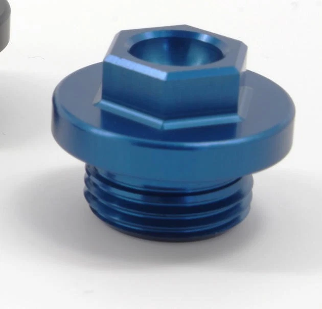 Works Connection Oil Fill Plug Aluminum Blue fits Kawasaki KFX450R 2008-2014 - Image 1 of 1