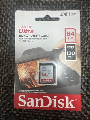SanDisk 32GB 64GB 128GB 256 Class 10 SD SDHC SDXC 120MB/s Camera Memory Card Lot - Image 1 of 2