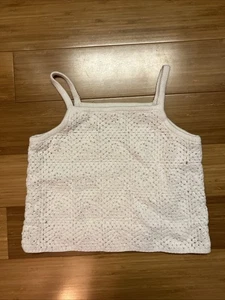 Crochet Style Cropped Tank Top Art Class Brand Size Medium (7-8) - Picture 1 of 3