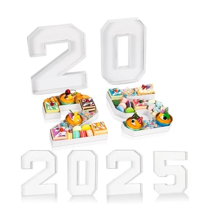 Juego de centros de mesa de graduación 2025 2025 números de cartón bandeja rellenable para 2025 C... Foto 1 de 4