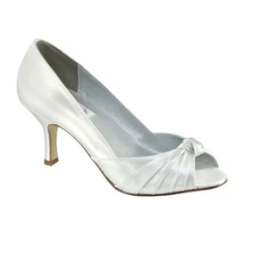 Dyeables Women's Ida Peep-Toe Pump (White,9) - Picture 1 of 1