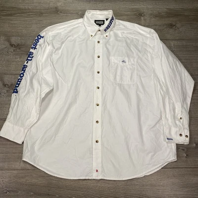 Camisa Resistol Para Hombre XL Blanca Western Bordada con Botones Mejor Todo Terreno Foto 1 de 4