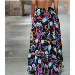 Her Destiny Federn Tie Bauern Maxirock Größe 1x Plus lila Blumen Boho - Bild 1 von 10