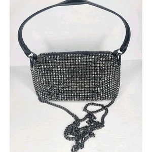 Bolso Bandolera Madison West Estrás 2 Vías Mango Superior Cadena Plateado Negro - Imagen 1 de 7